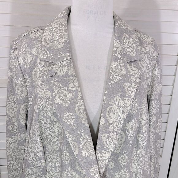 LOGO By Lori Goldstein Peplum Blazer 3X Jacket Gray Ponte - Picture 5 of 14